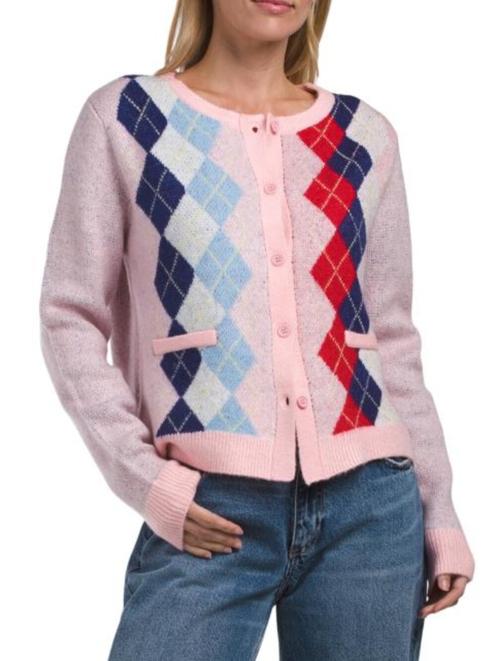 FLAT WHITE Argyle Cardigan